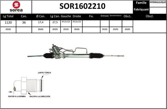 SNRA SOR1602210 - Рульовий механізм, рейка avtolavka.club