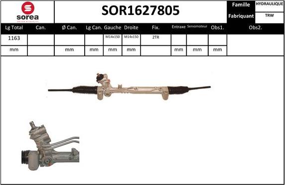 SNRA SOR1627805 - Рульовий механізм, рейка avtolavka.club