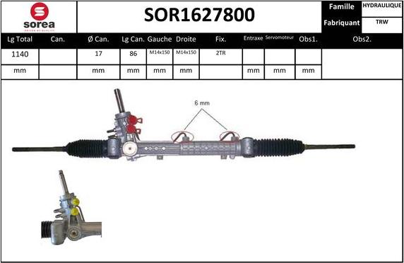 SNRA SOR1627800 - Рульовий механізм, рейка avtolavka.club