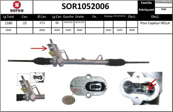 SNRA SOR1052006 - Рульовий механізм, рейка avtolavka.club