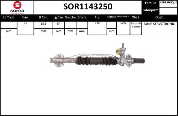 SNRA SOR1143250 - Рульовий механізм, рейка avtolavka.club