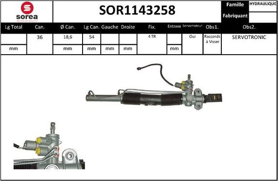 SNRA SOR1143258 - Рульовий механізм, рейка avtolavka.club