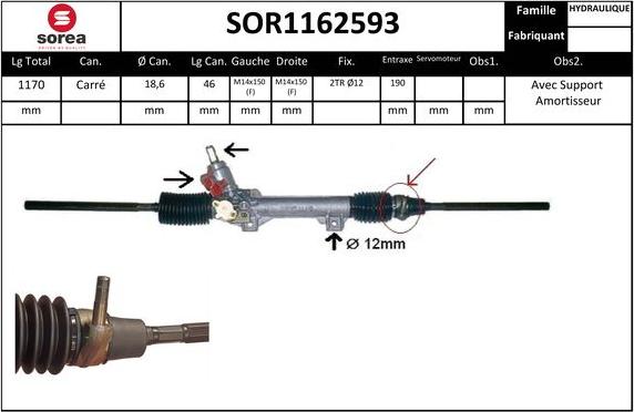 SNRA SOR1162593 - Рульовий механізм, рейка avtolavka.club