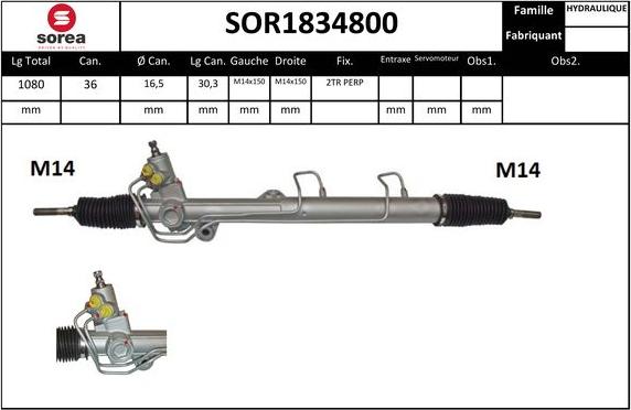 SNRA SOR1834800 - Рульовий механізм, рейка avtolavka.club