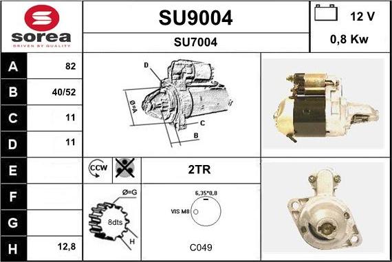 SNRA SU9004 - Стартер avtolavka.club