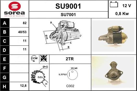 SNRA SU9001 - Стартер avtolavka.club