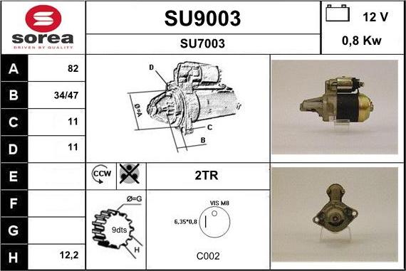 SNRA SU9003 - Стартер avtolavka.club