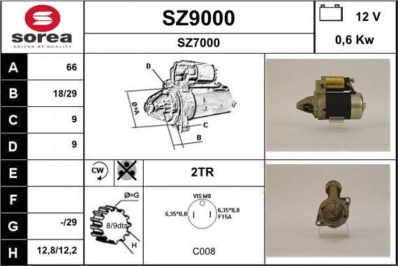 SNRA SZ9000 - Стартер avtolavka.club