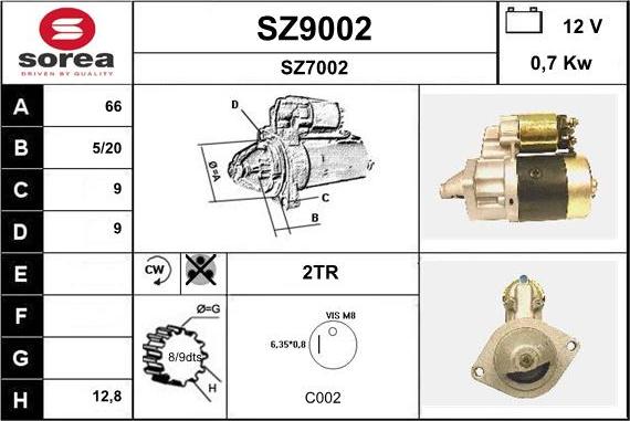 SNRA SZ9002 - Стартер avtolavka.club