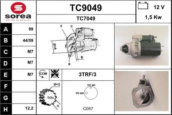 SNRA TC9049 - Стартер avtolavka.club