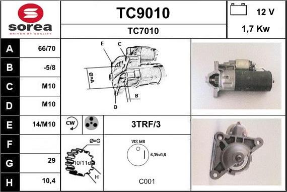 SNRA TC9010 - Стартер avtolavka.club