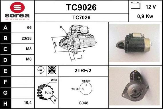 SNRA TC9026 - Стартер avtolavka.club