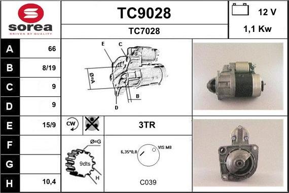 SNRA TC9028 - Стартер avtolavka.club