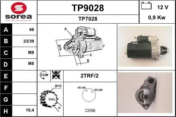 SNRA TP9028 - Стартер avtolavka.club