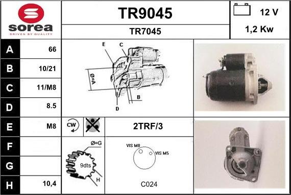 SNRA TR9045 - Стартер avtolavka.club