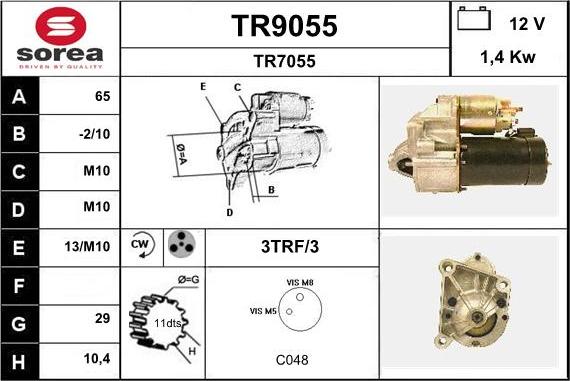 SNRA TR9055 - Стартер avtolavka.club