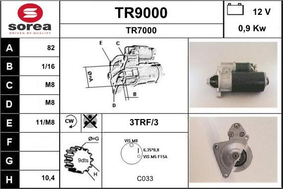 SNRA TR9000 - Стартер avtolavka.club