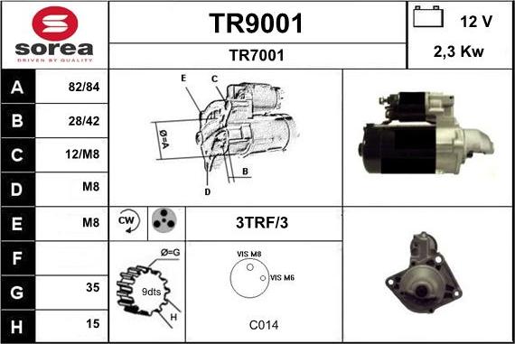 SNRA TR9001 - Стартер avtolavka.club