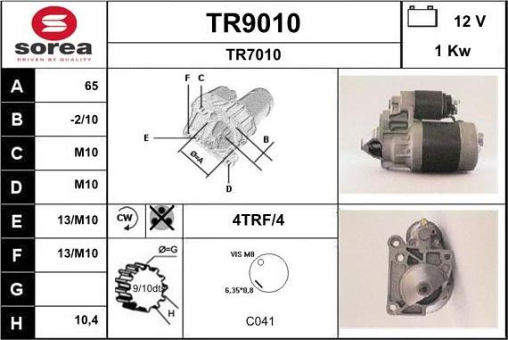 SNRA TR9010 - Стартер avtolavka.club