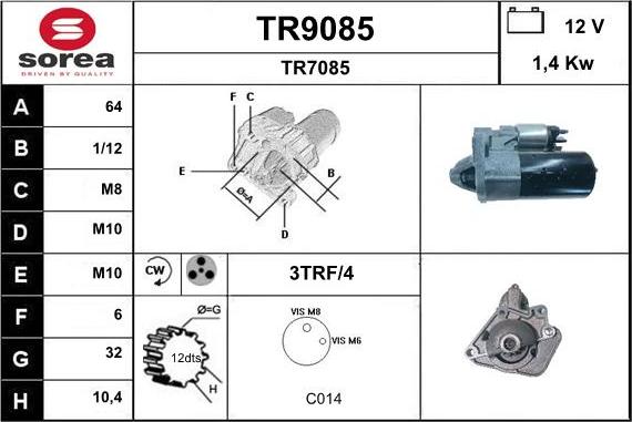 SNRA TR9085 - Стартер avtolavka.club