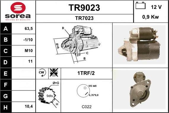 SNRA TR9023 - Стартер avtolavka.club