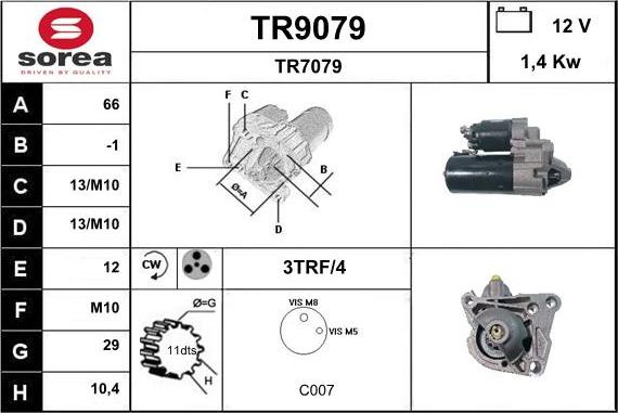 SNRA TR9079 - Стартер avtolavka.club