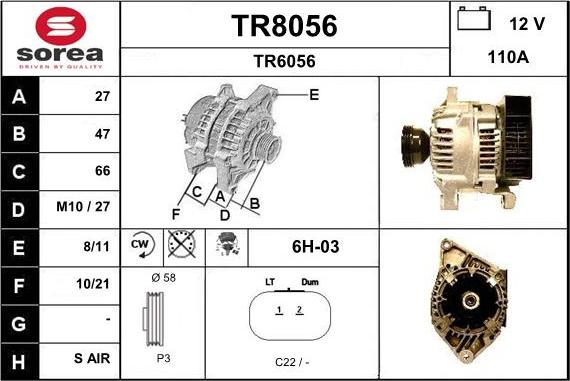 SNRA TR8056 - Генератор avtolavka.club