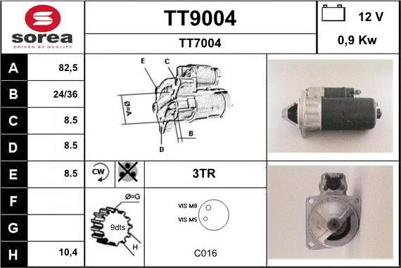 SNRA TT9004 - Стартер avtolavka.club