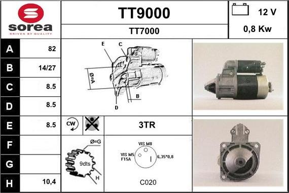 SNRA TT9000 - Стартер avtolavka.club