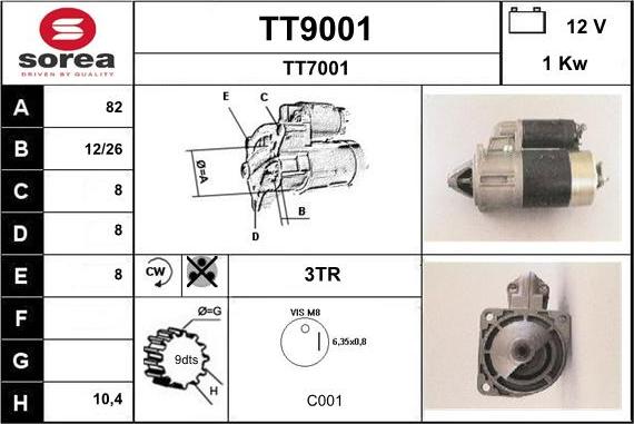 SNRA TT9001 - Стартер avtolavka.club