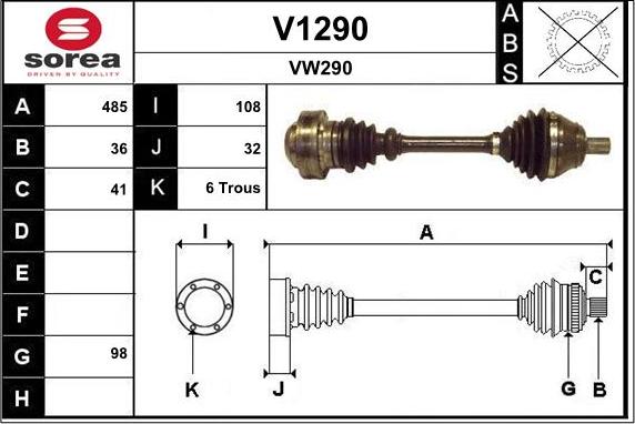 SNRA V1290 - Приводний вал avtolavka.club