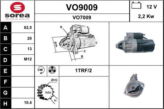 SNRA VO9009 - Стартер avtolavka.club