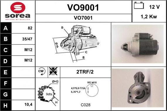 SNRA VO9001 - Стартер avtolavka.club