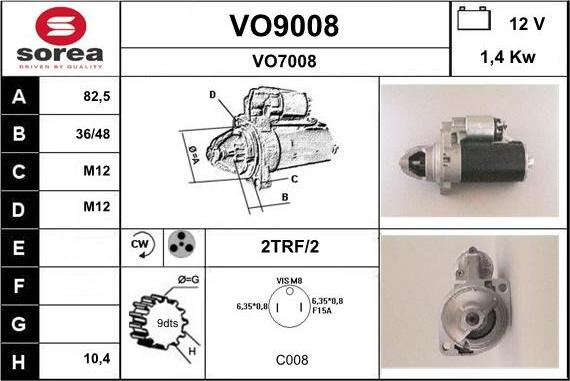 SNRA VO9008 - Стартер avtolavka.club