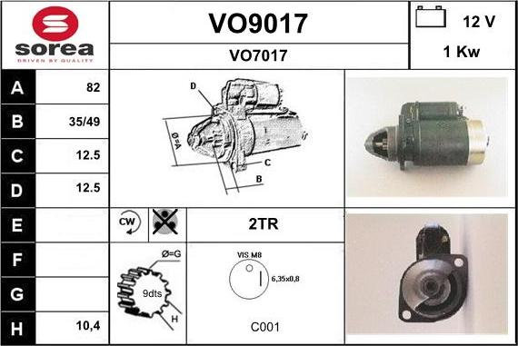 SNRA VO9017 - Стартер avtolavka.club