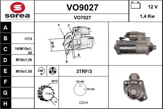 SNRA VO9027 - Стартер avtolavka.club