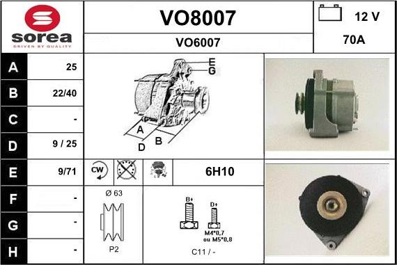 SNRA VO8007 - Генератор avtolavka.club