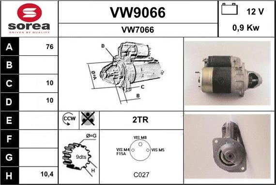 SNRA VW9066 - Стартер avtolavka.club