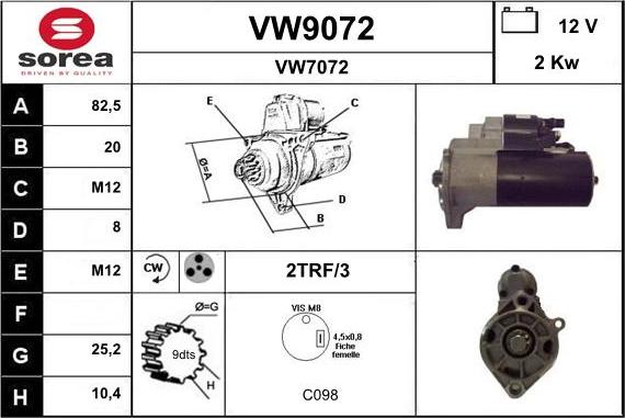 SNRA VW9072 - Стартер avtolavka.club