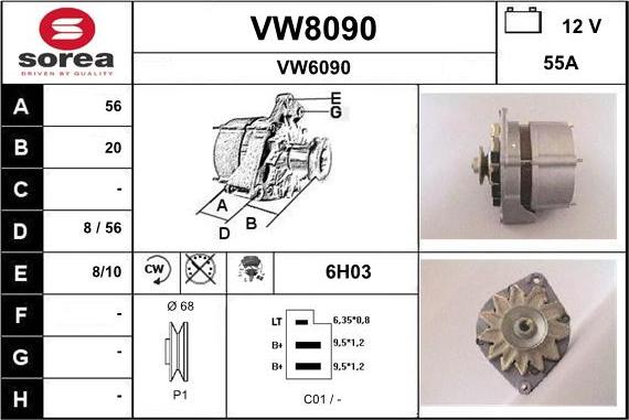 SNRA VW8090 - Генератор avtolavka.club