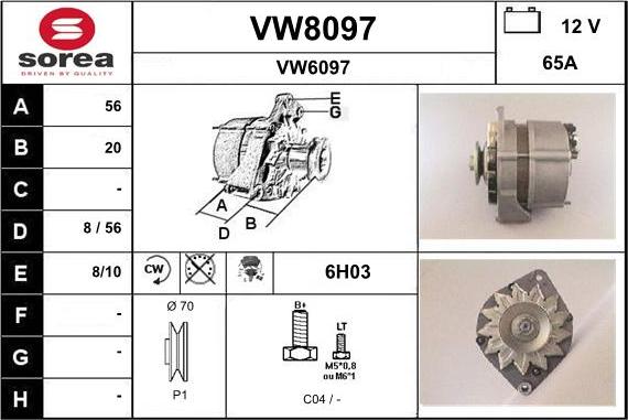 SNRA VW8097 - Генератор avtolavka.club