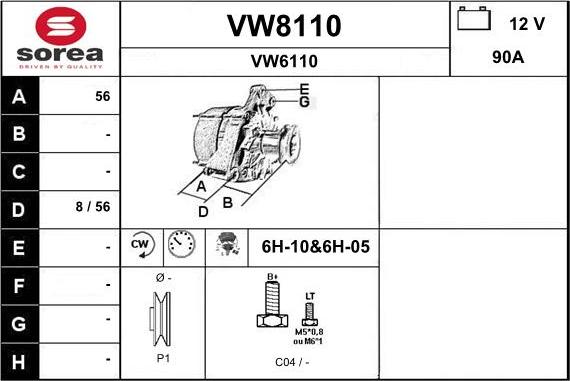 SNRA VW8110 - Генератор avtolavka.club