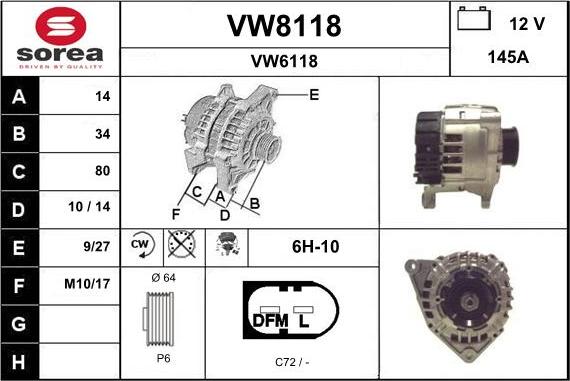 SNRA VW8118 - Генератор avtolavka.club