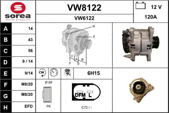 SNRA VW8122 - Генератор avtolavka.club