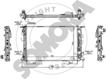 Somora 021740B - Радіатор, охолодження двигуна avtolavka.club