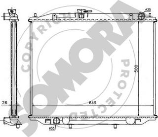 Somora 196540A - Радіатор, охолодження двигуна avtolavka.club