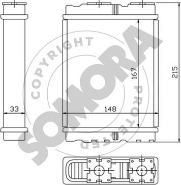 Somora 196550 - Теплообмінник, опалення салону avtolavka.club