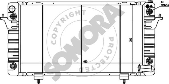 Somora 151040A - Радіатор, охолодження двигуна avtolavka.club