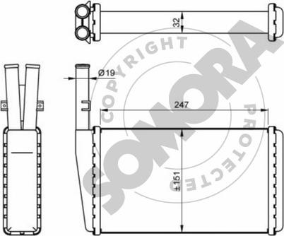 Somora 153050B - Теплообмінник, опалення салону avtolavka.club