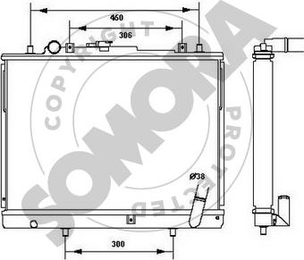 Somora 187040A - Радіатор, охолодження двигуна avtolavka.club